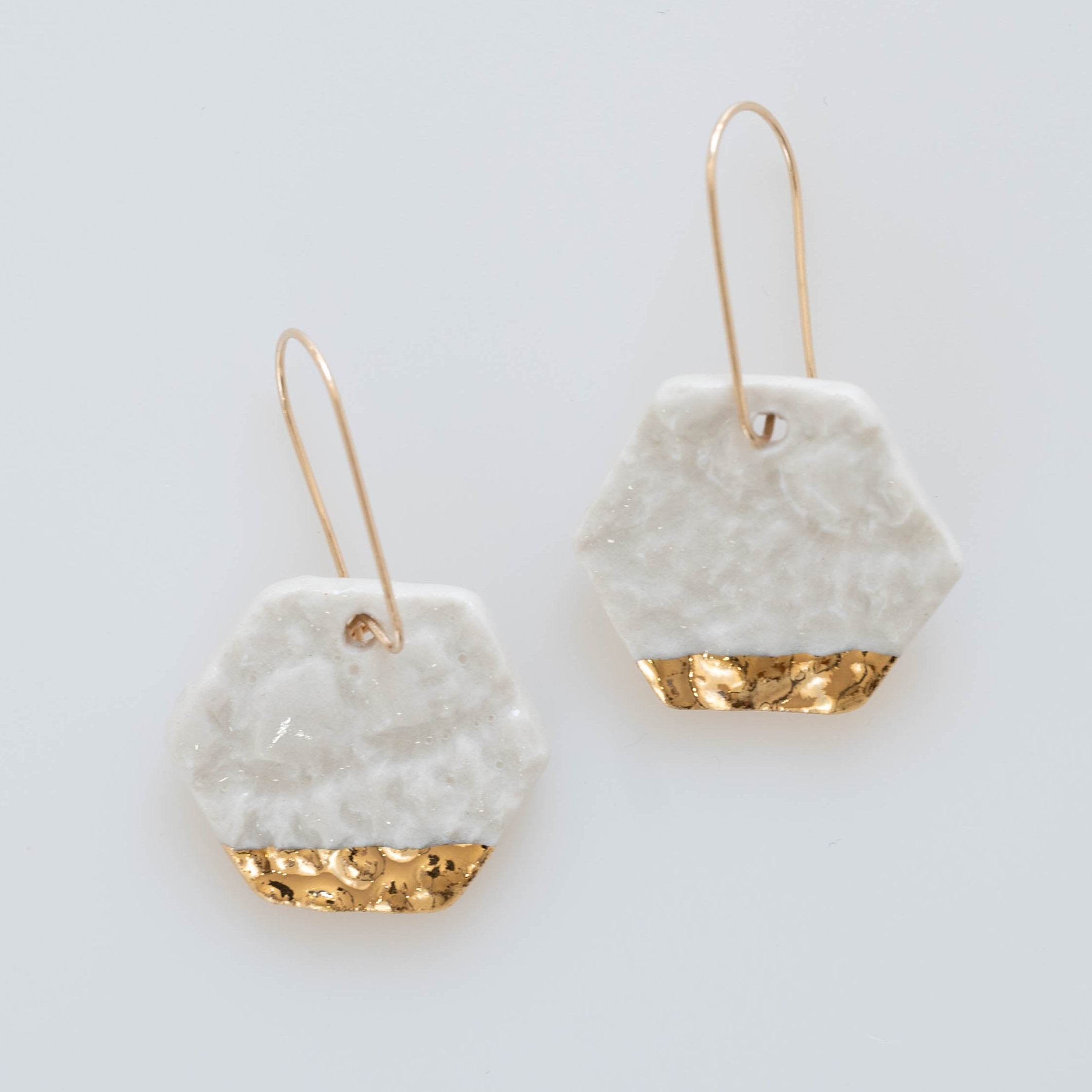 Ivory Dangle Earring with gold accents