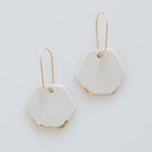 back view of ivory and gold dangle earring