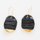 Bllack and gold dipped dangle earring
