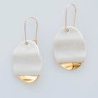 ivory and gold dipped dangle earrings